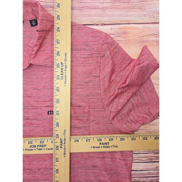Travis Mathew Mens Red Heathered Polo Medium Pima Cotton Blend - Picture 9 of 9